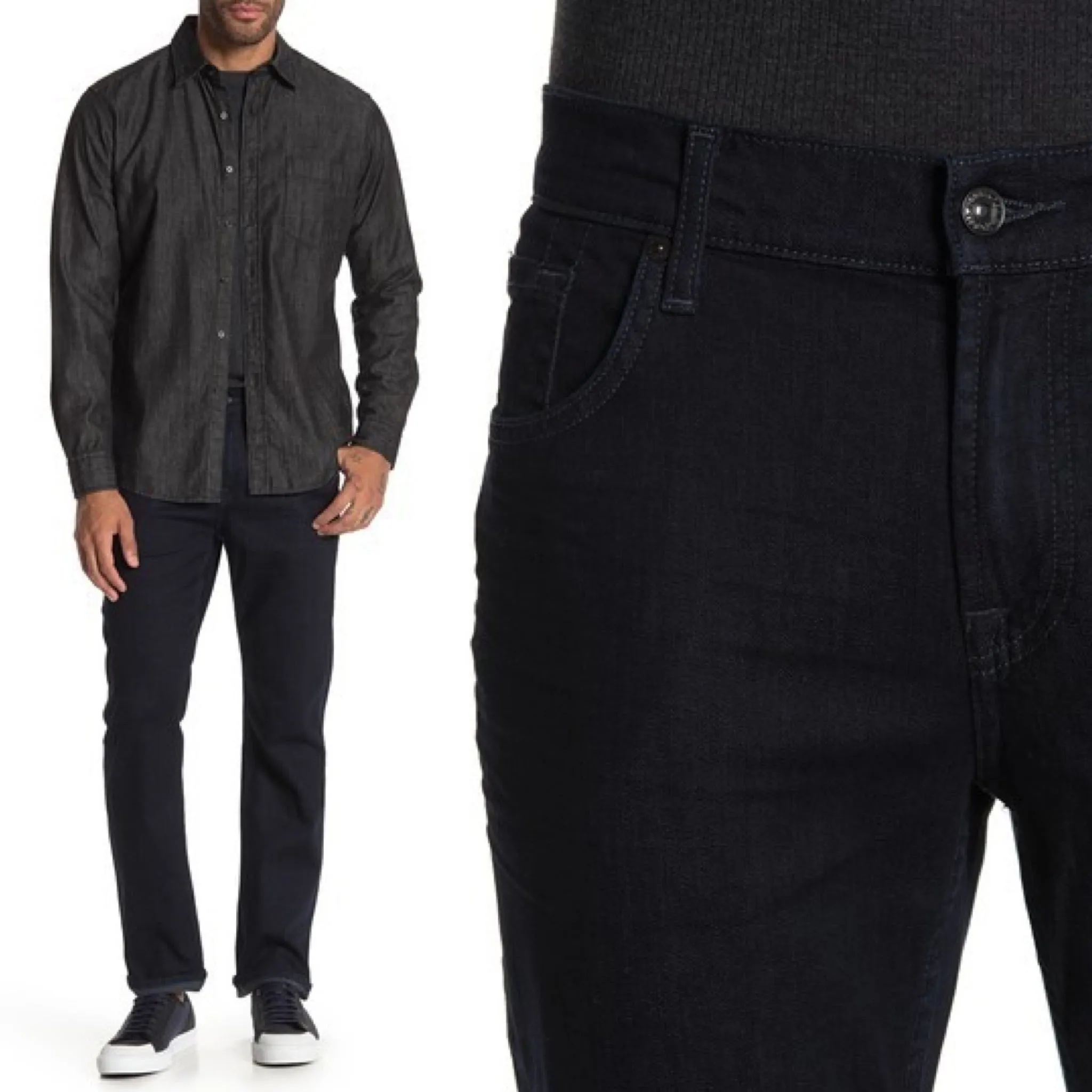 7 For All Mankind Men’s Slimmy Slim Straight Leg Jeans 36