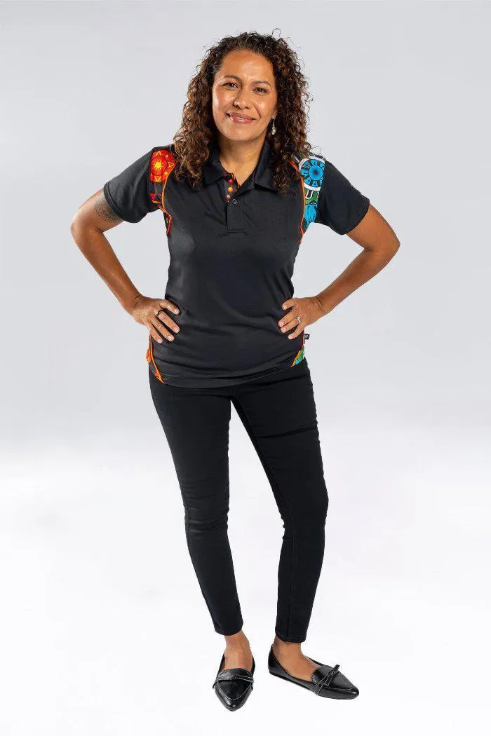 Cultural Healing Contrast Women’s Fitted Polo Shirt