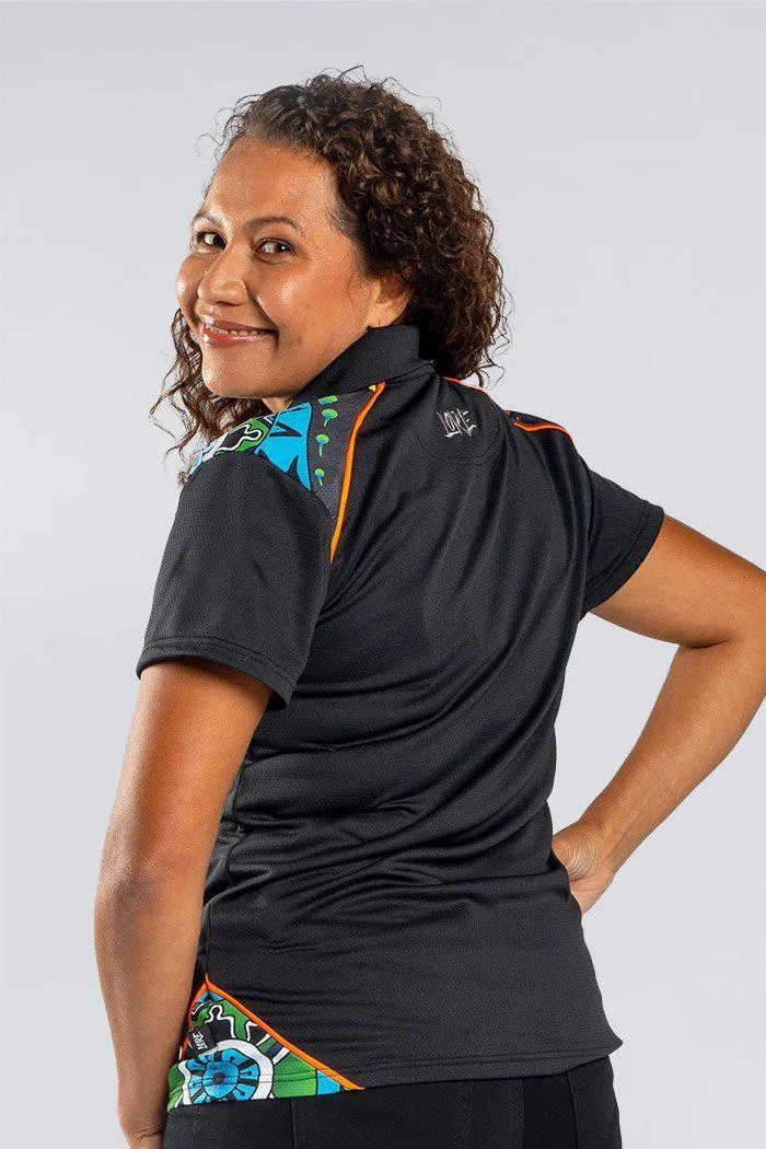 Cultural Healing Contrast Women’s Fitted Polo Shirt