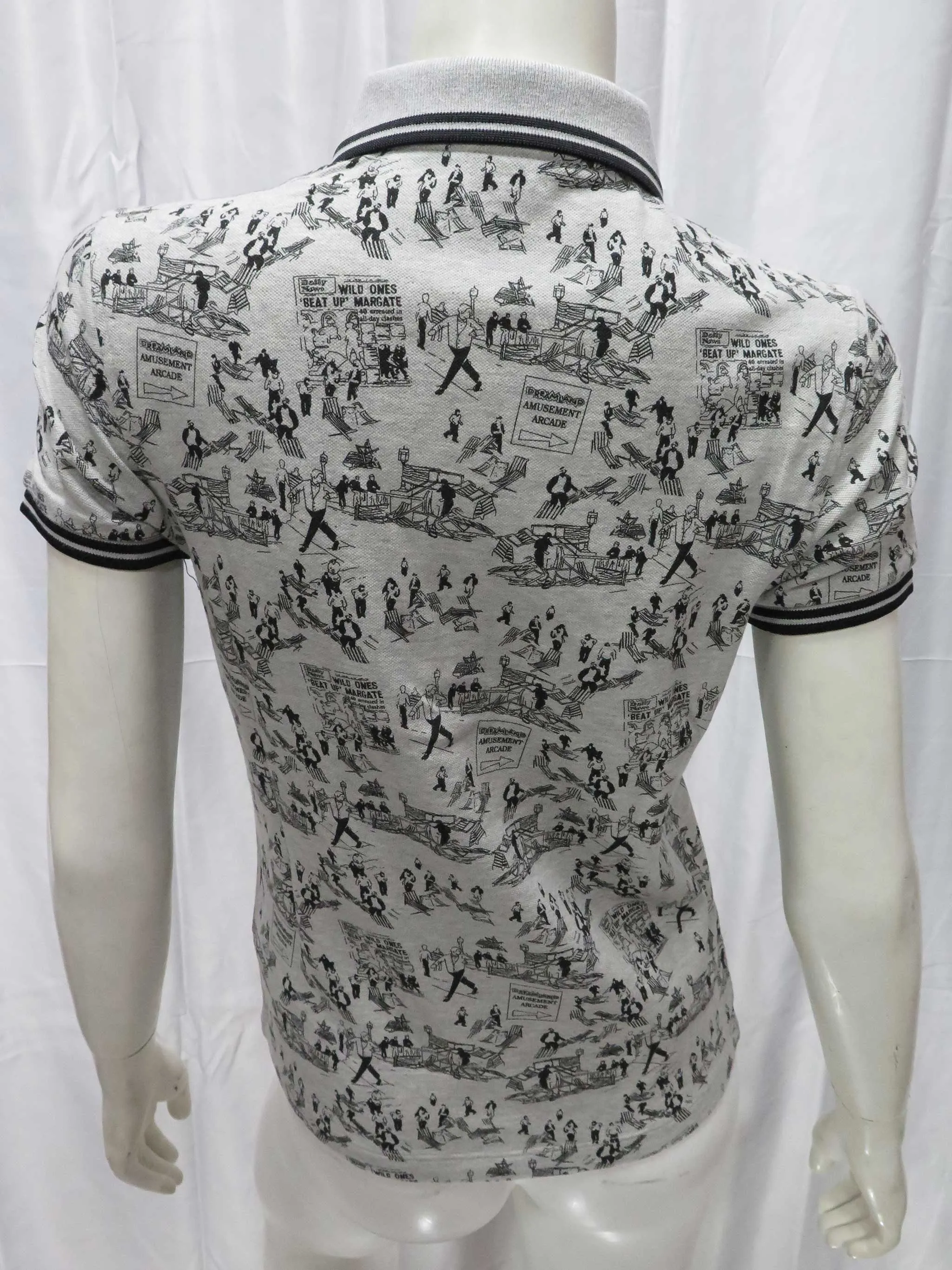 LADIES WHITSUN WEEKEND PRINT SHIRT (MARBLE GREY)