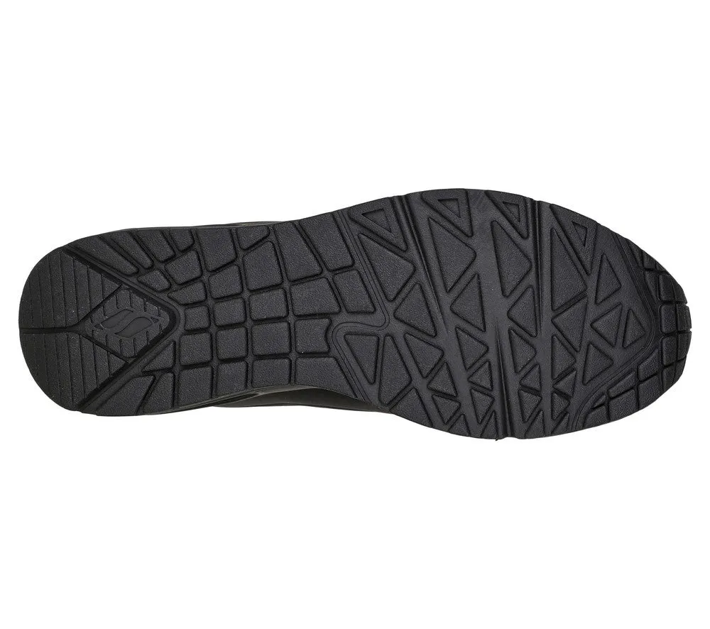 Pantofi sport, barbati, SKECHERS Uno Stand On Air, 52458-BBK negru, piele ecologica