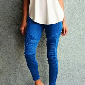Pleated skinny jeans