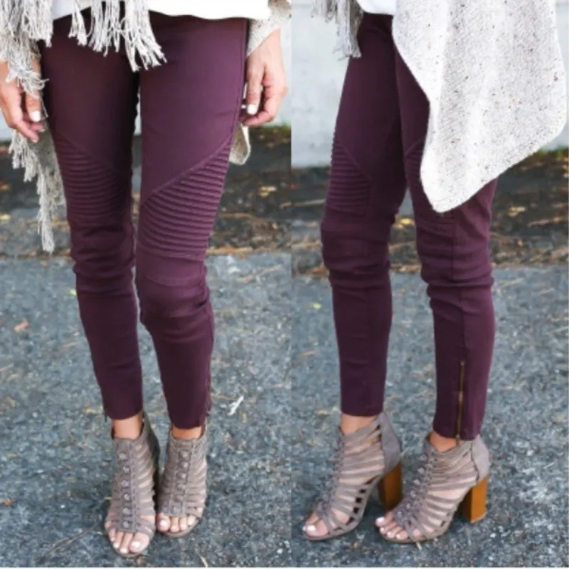 Pleated skinny jeans