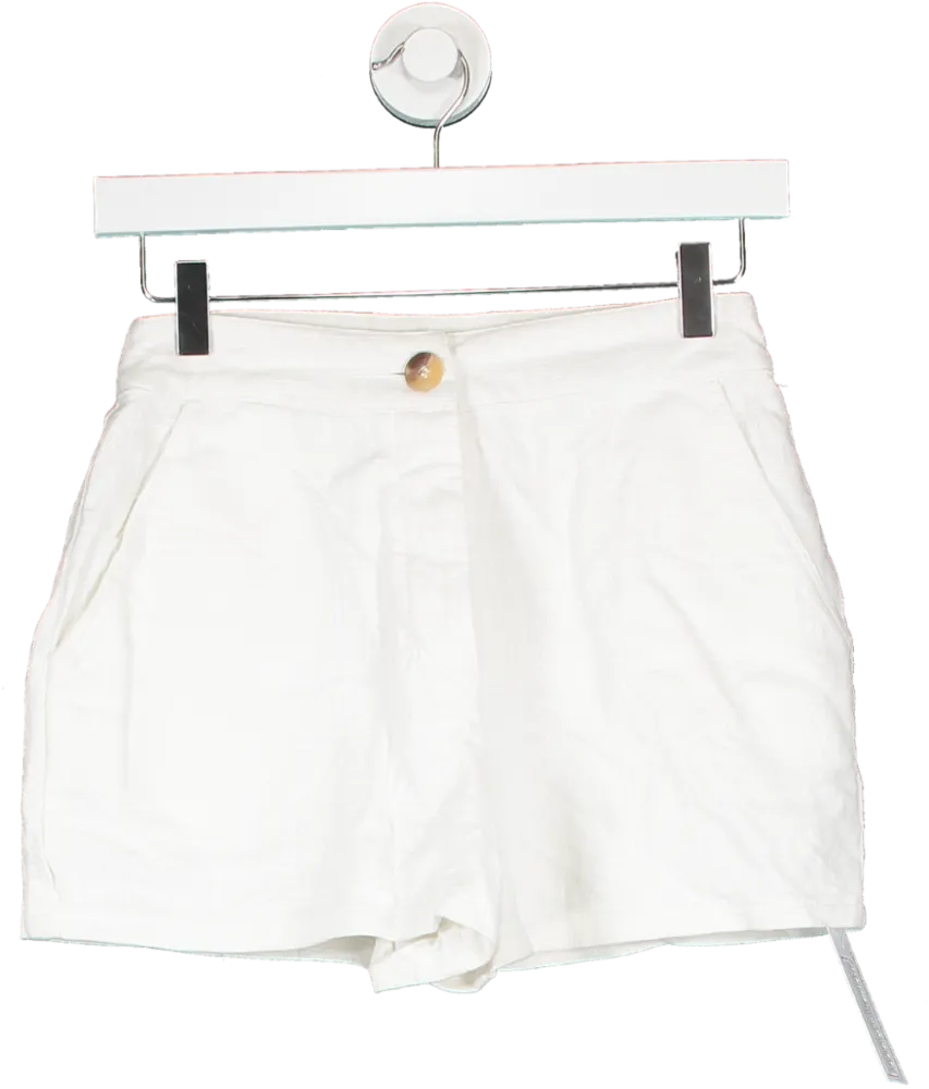 PrettyLittleThing White Cotton Shorts UK 6
