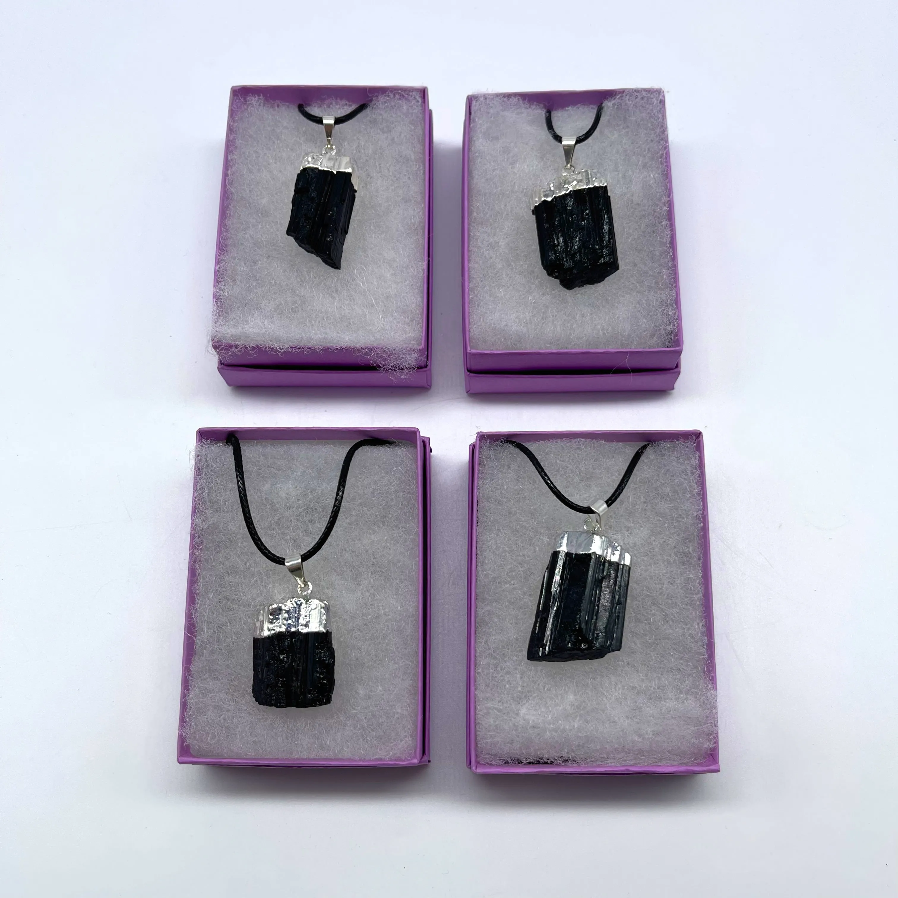 Raw Black Tourmaline Pendants