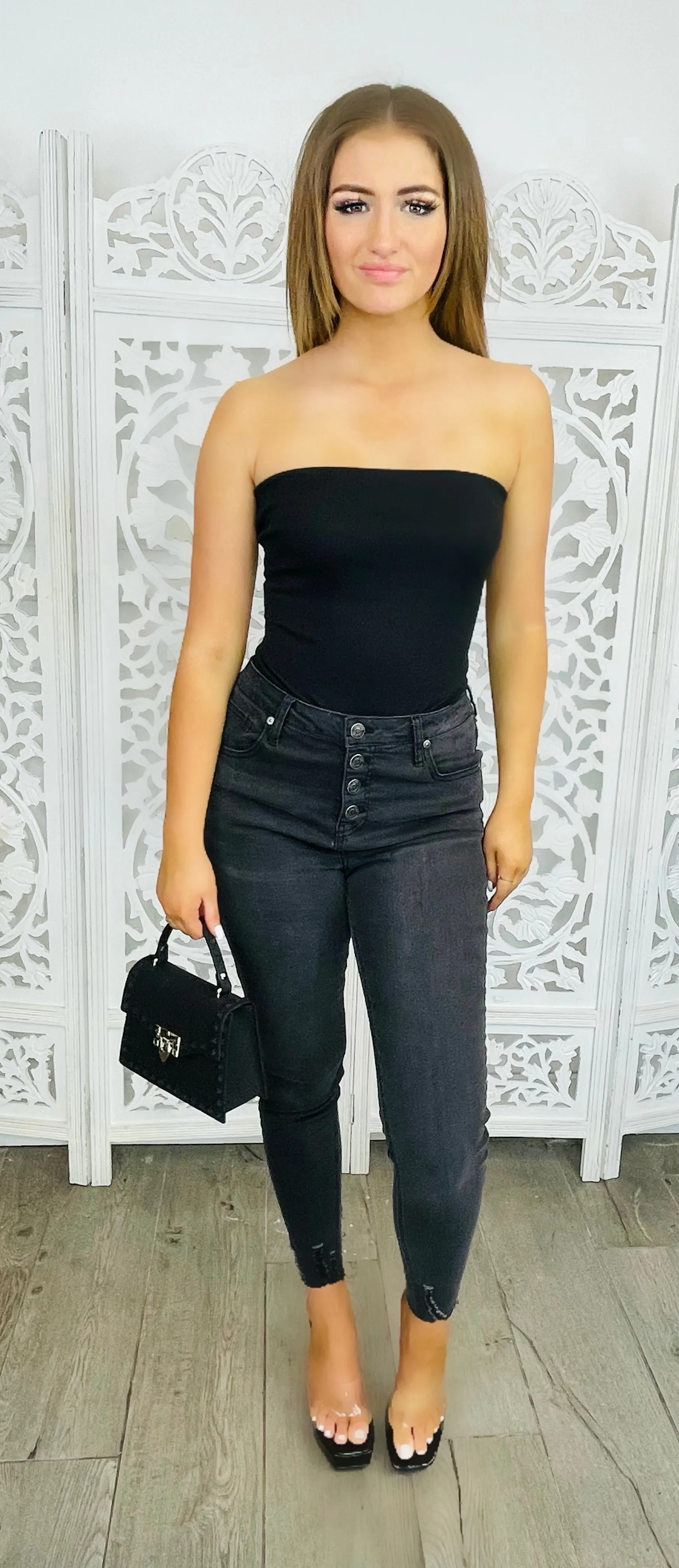 SKINNY LOVE 5 Button Denim Stretch Jeans