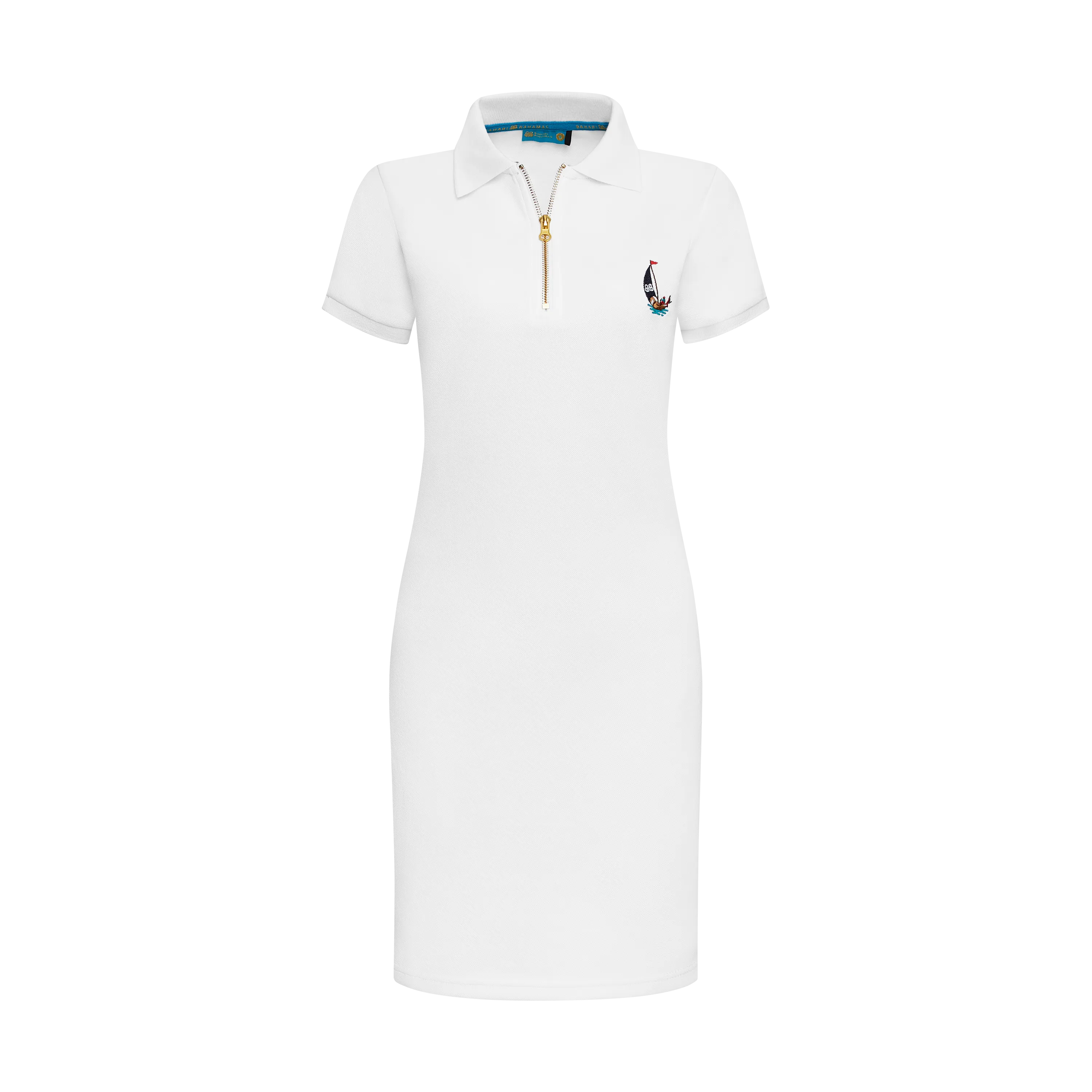 THE TERIDAE POLO DRESS-WHITE