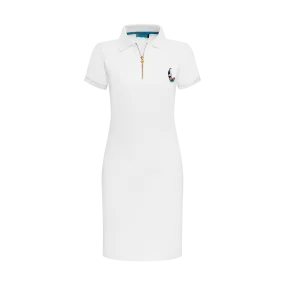 THE TERIDAE POLO DRESS-WHITE